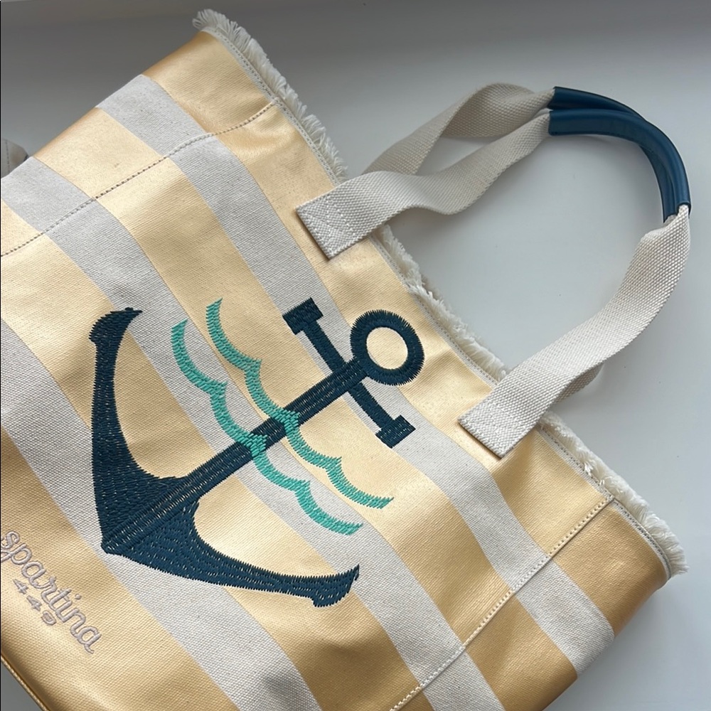 Spartina 449 Beige Anchor Tote Bag